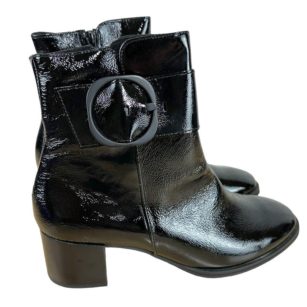 Paul Green NWOB Panache Patent Leather Waterproof Black Bootie Size 5 UK US 7.5